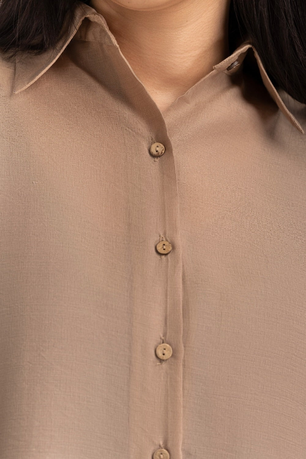 Mid Length Button Down Shirt