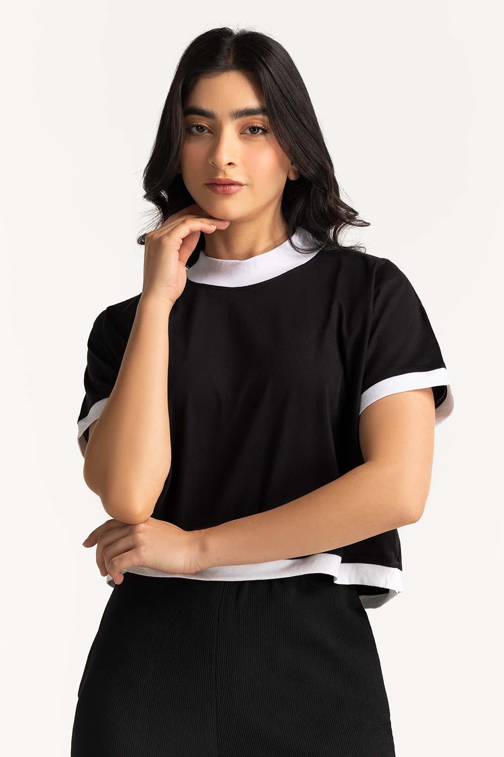 Mock Neck Crop Top