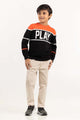 Junior Boy Multi Color Block Knit Sweater