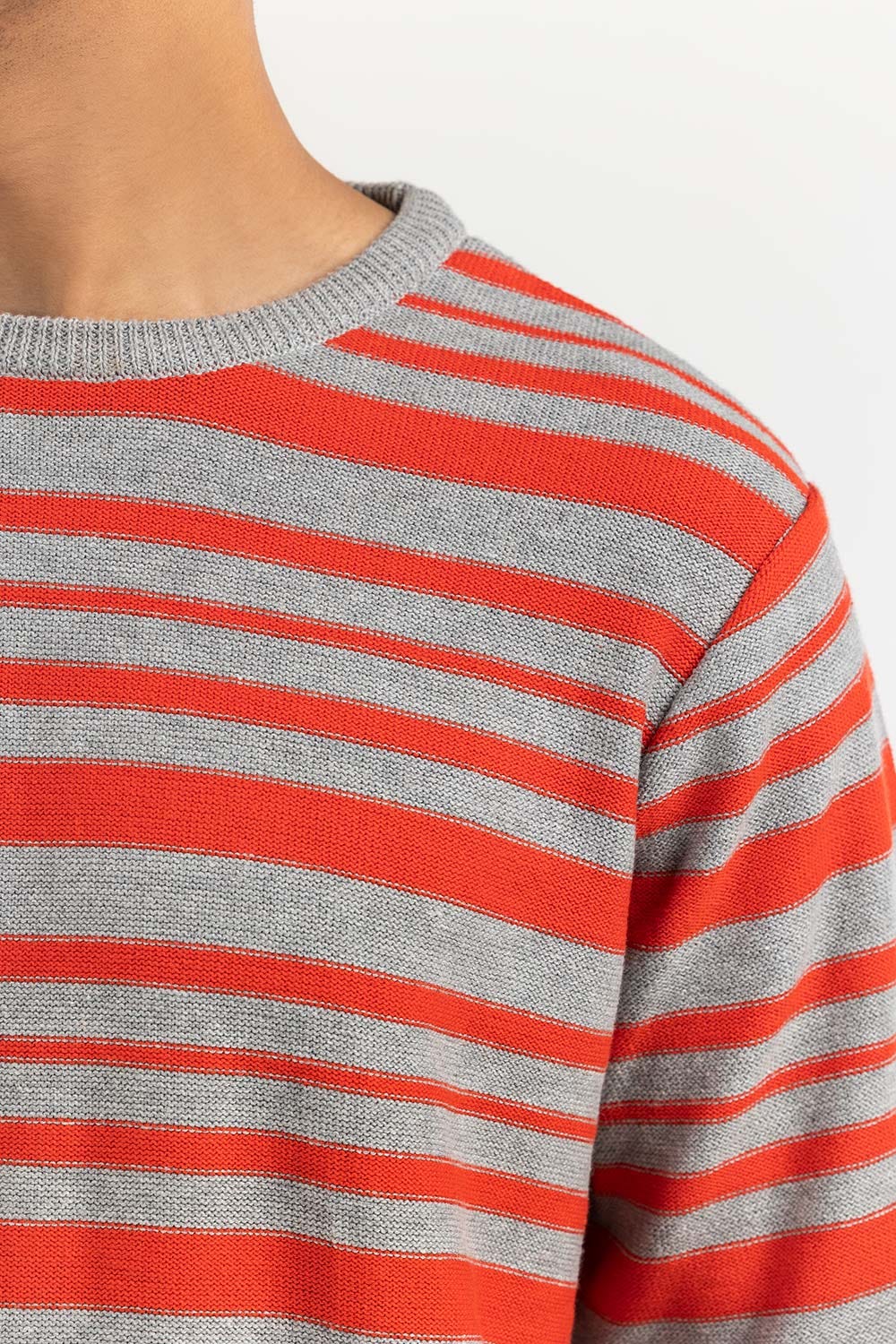 Multi Color Striped Crew Neck Sweater