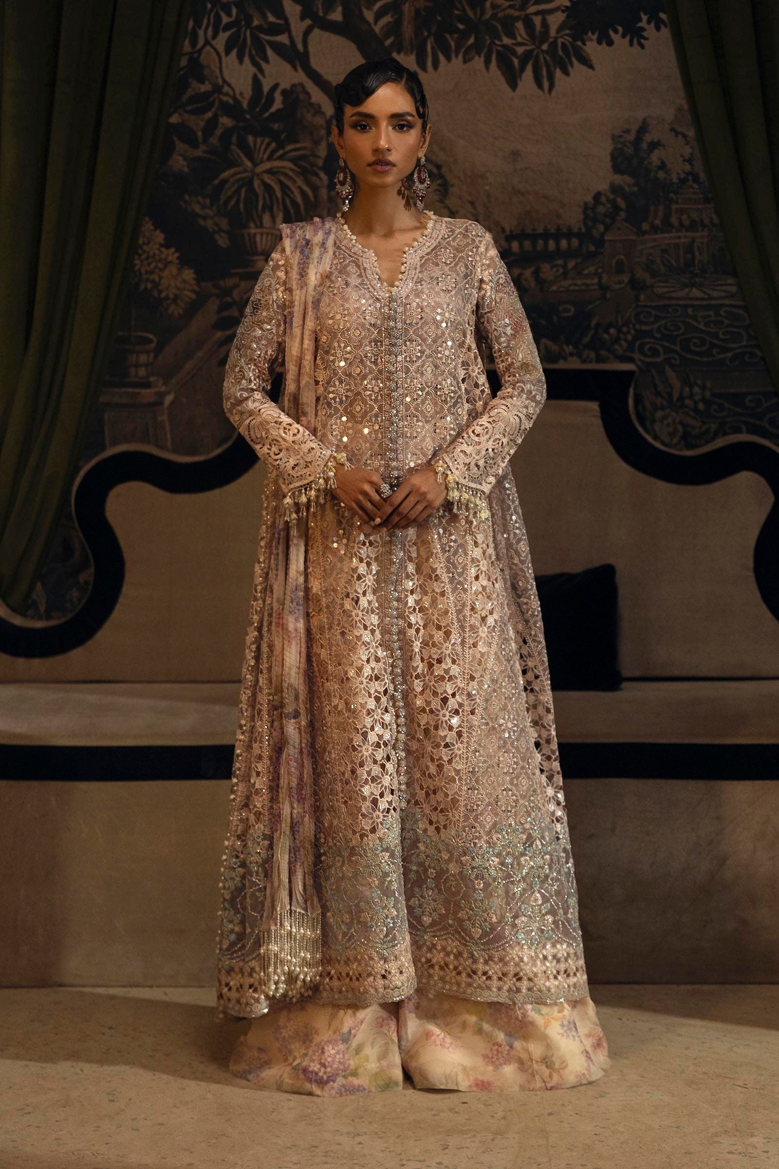 Unstitched Organza 3 Piece Suit