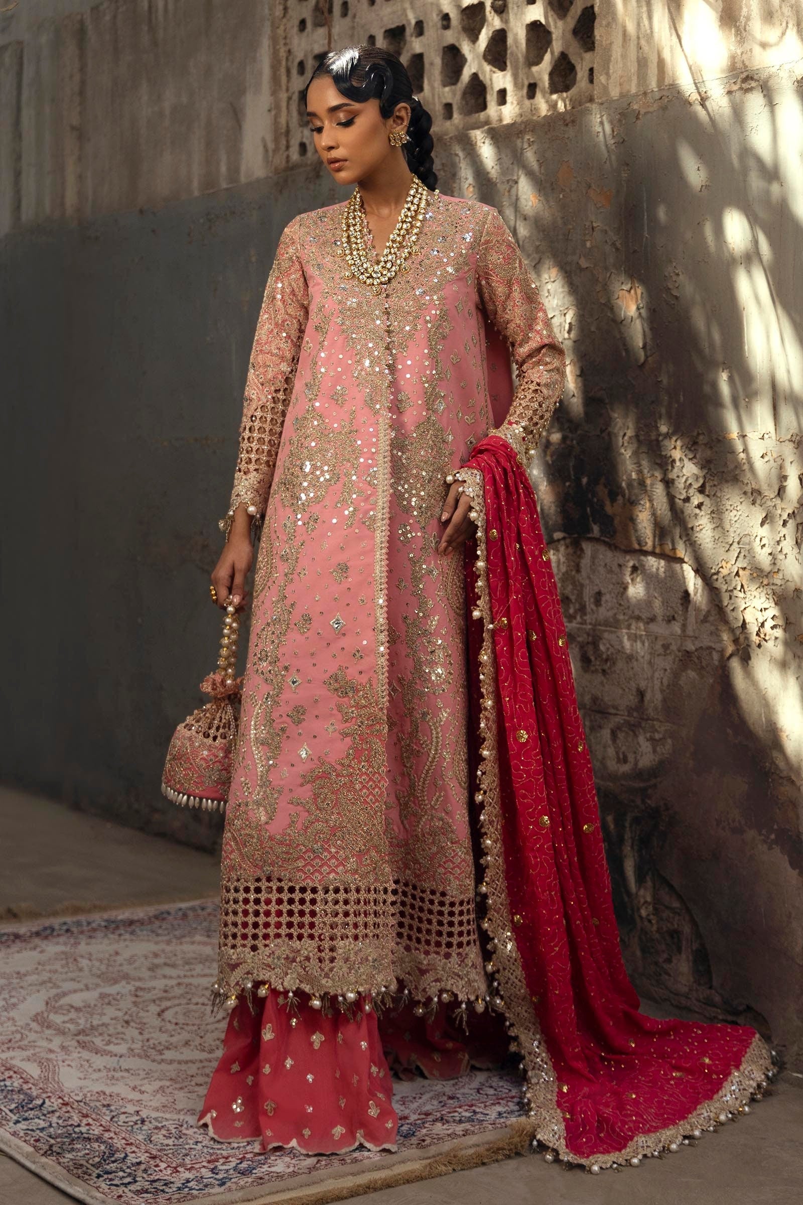 Unstitched Raw Silk 3 Piece Suit