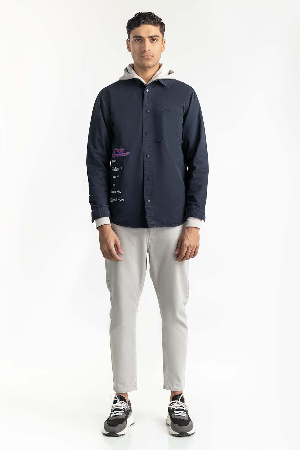 Navy Non-Denim Overshirt