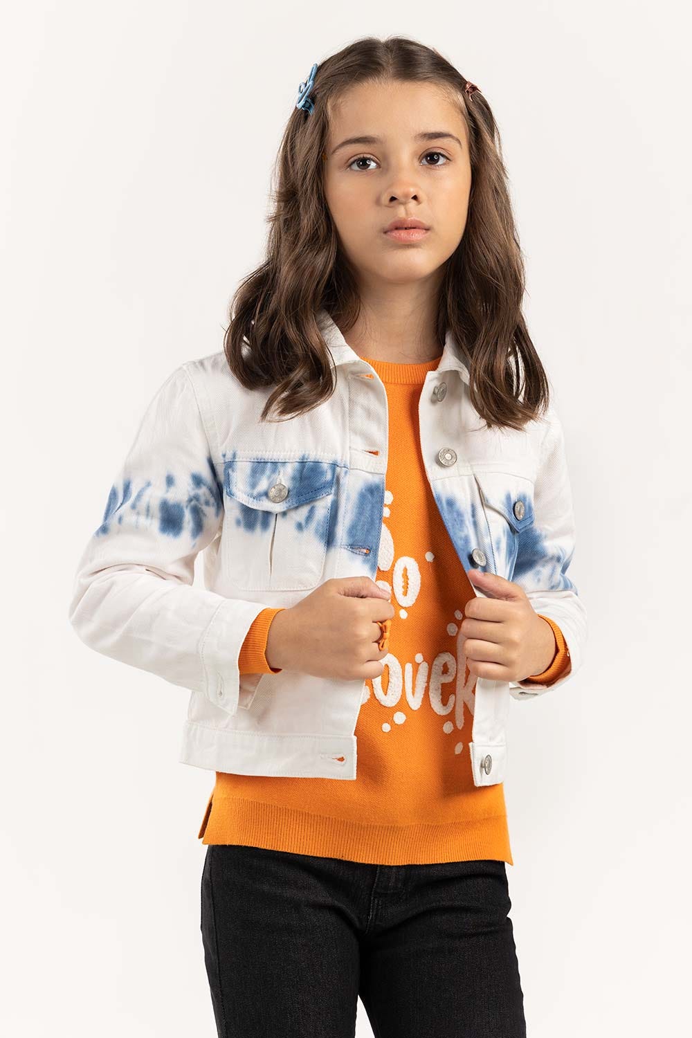 Junior Girl Non Denim Tie Dye Jacket