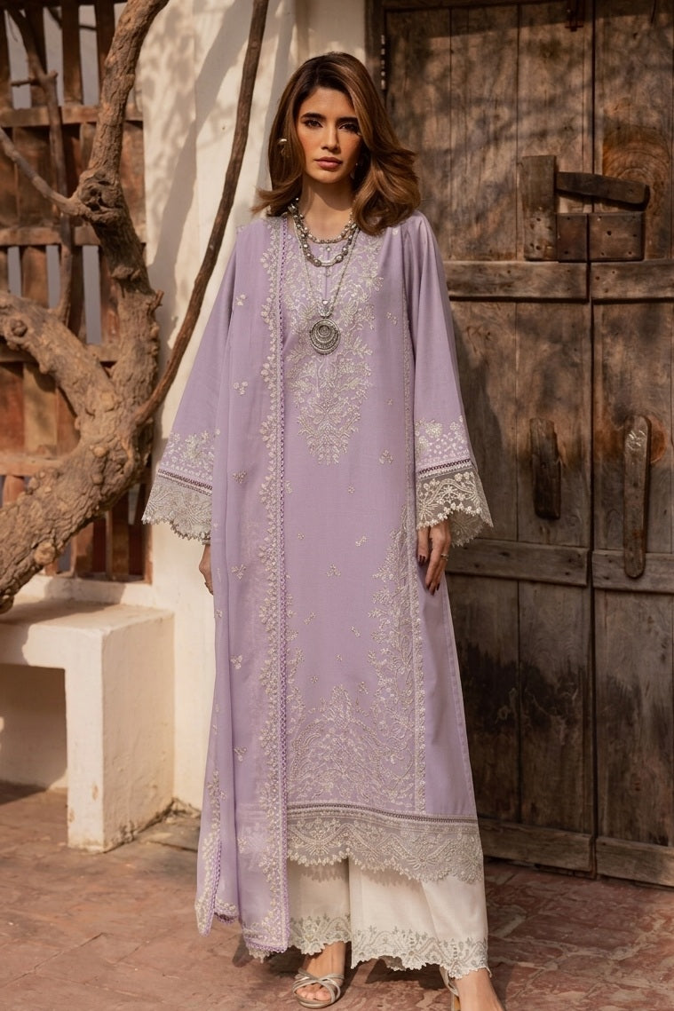 Batik - Luxurious Lawn Embrodiered 3 Piece Unstitched - Lilac