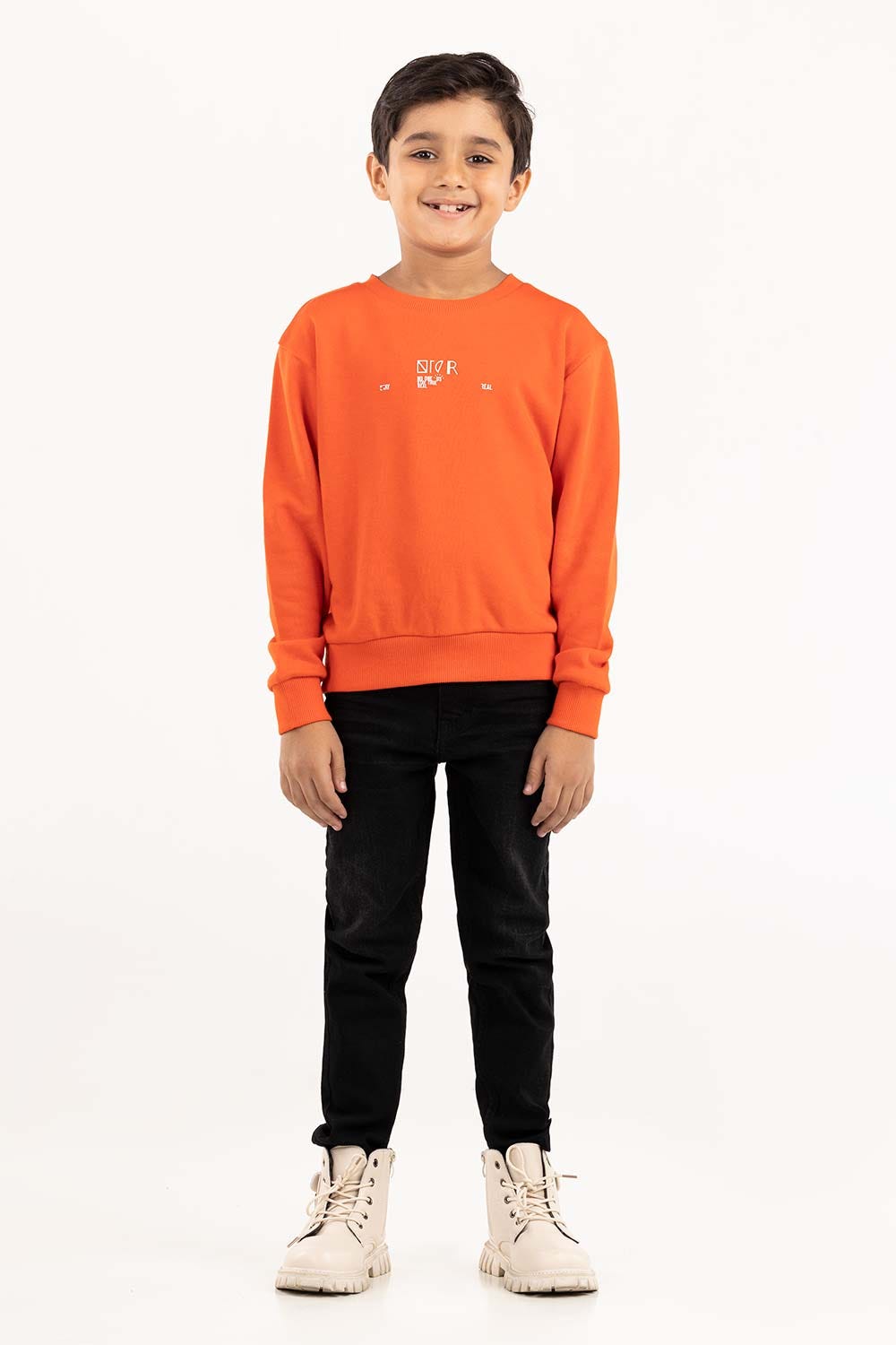 Junior Boy Orange Sweatshirt