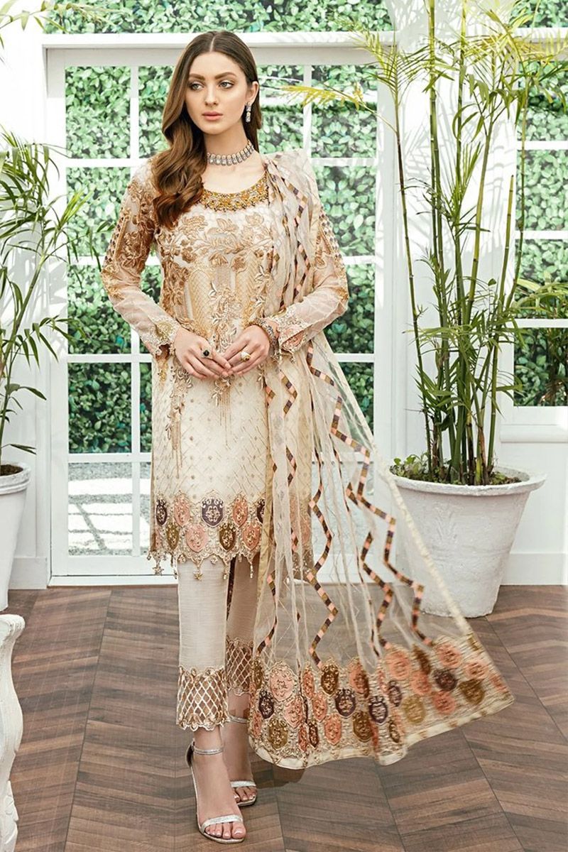 Ramsha Style — Mairaz Brown Salwar Kameez