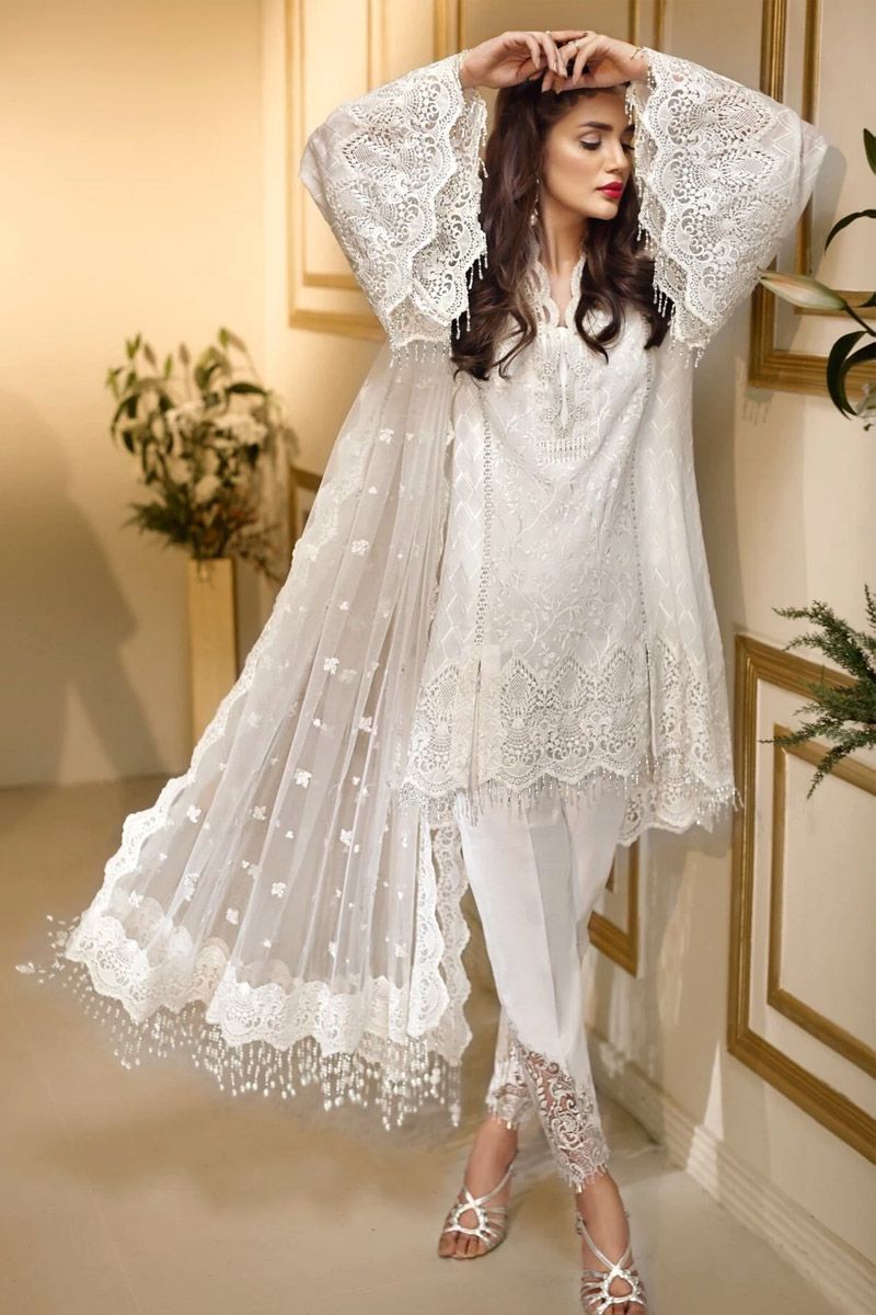 Mairaz White Salwar Kameez