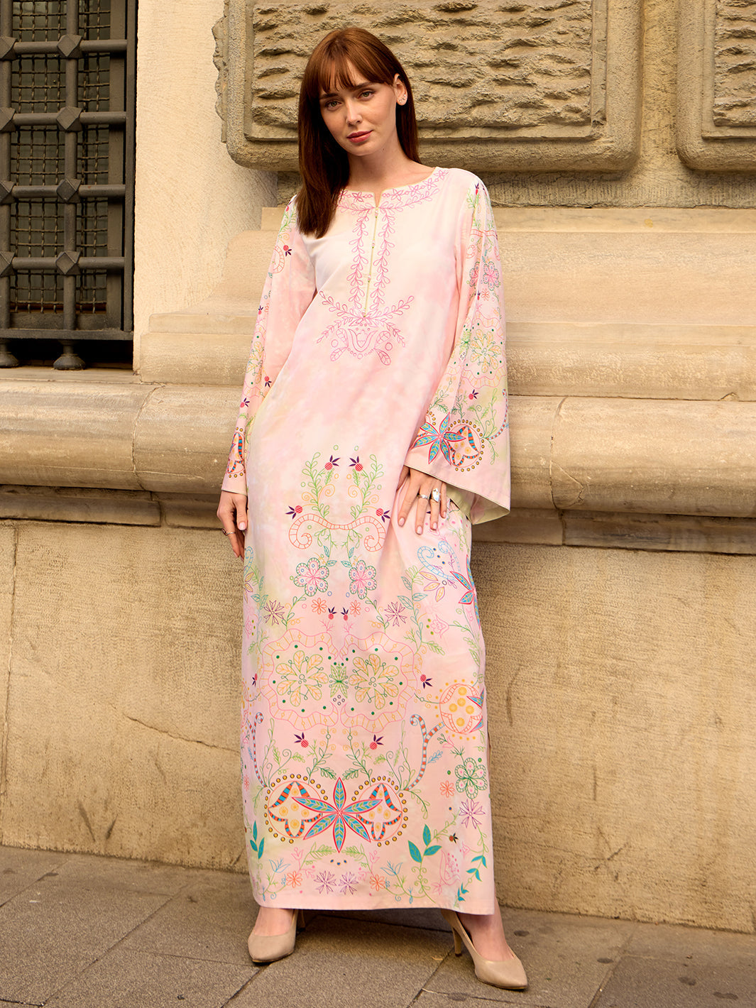 Lelyse - Printed+Embroidered Kaftan