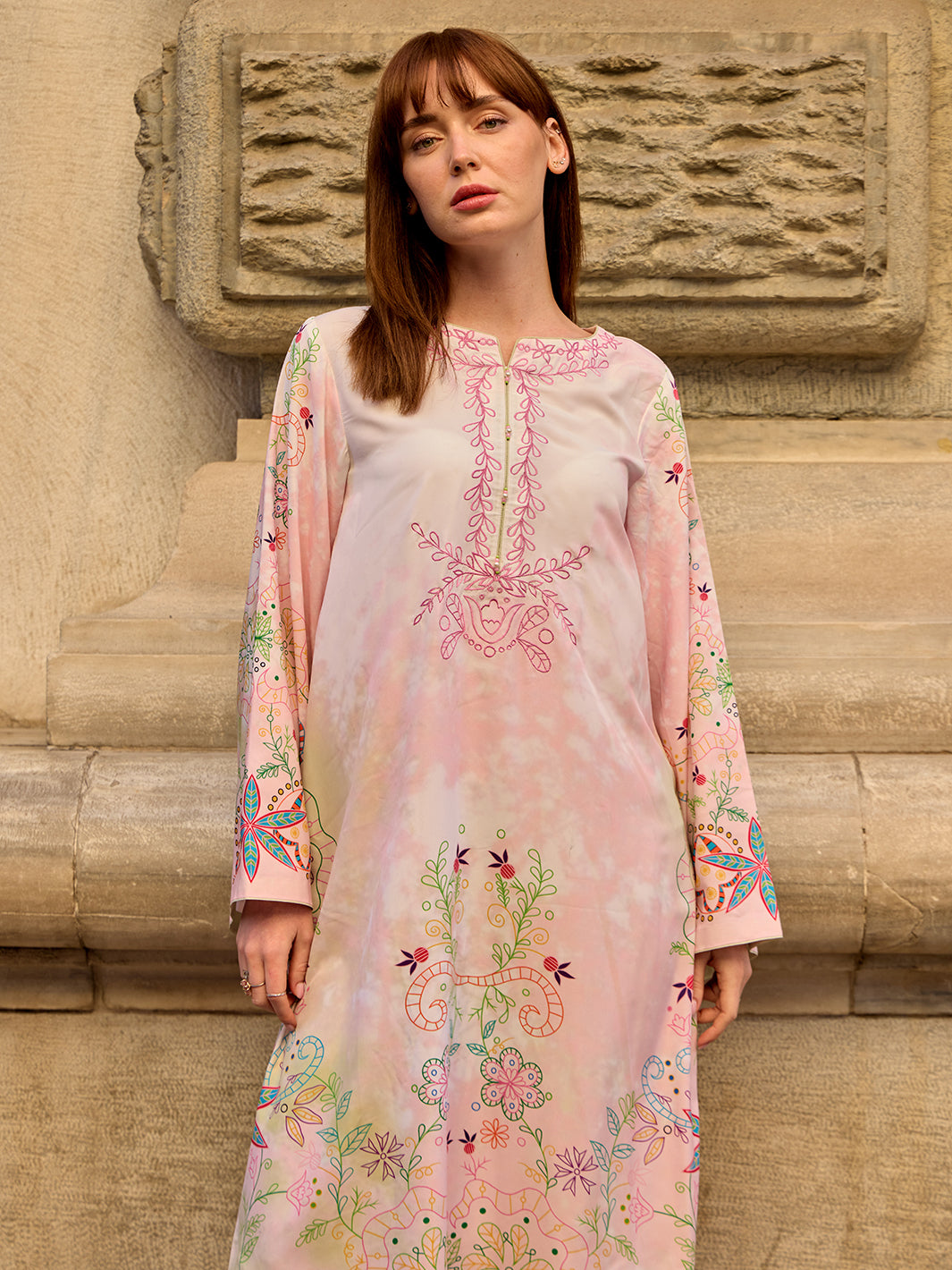 Lelyse - Printed+Embroidered Kaftan