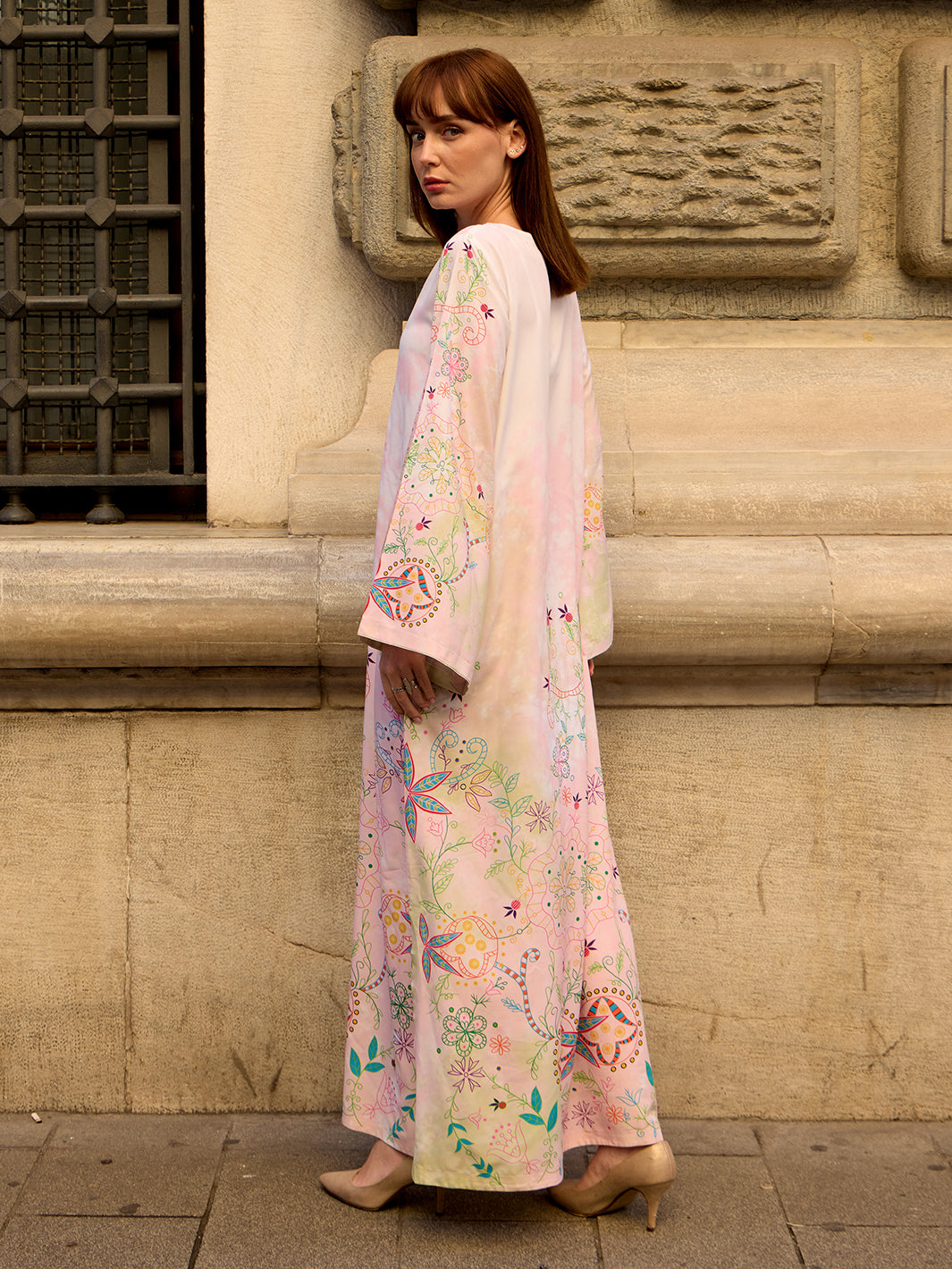 Lelyse - Printed+Embroidered Kaftan