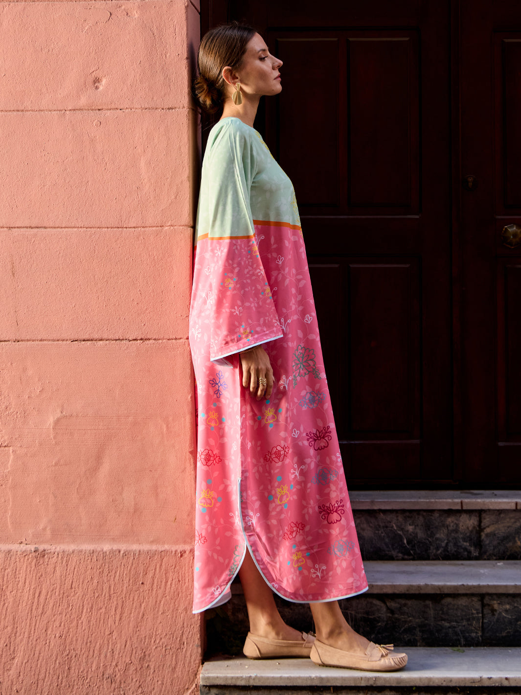 Ovelle - Printed +Embroidered Kaftan