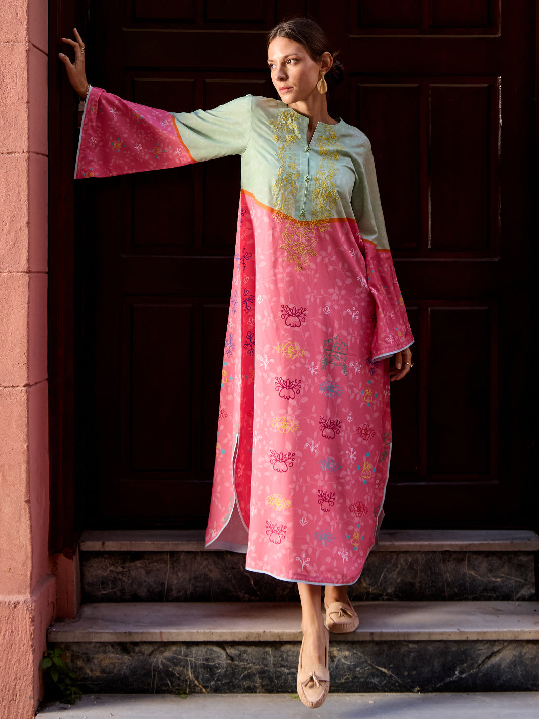 Ovelle - Printed +Embroidered Kaftan