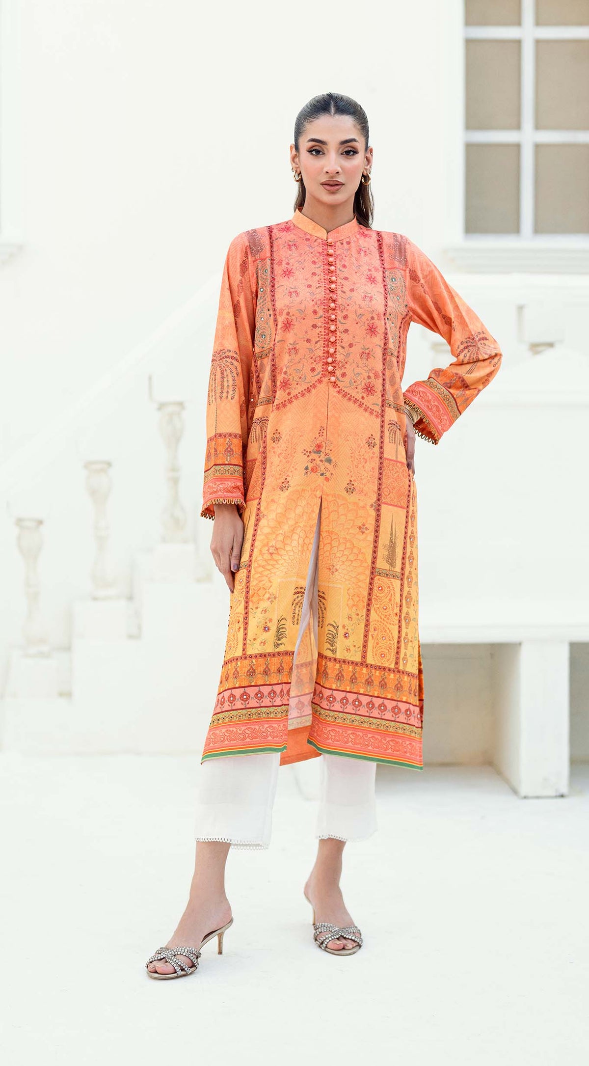Sasha | Ombre Crepe Silk Kurta | Sabeen Abbas