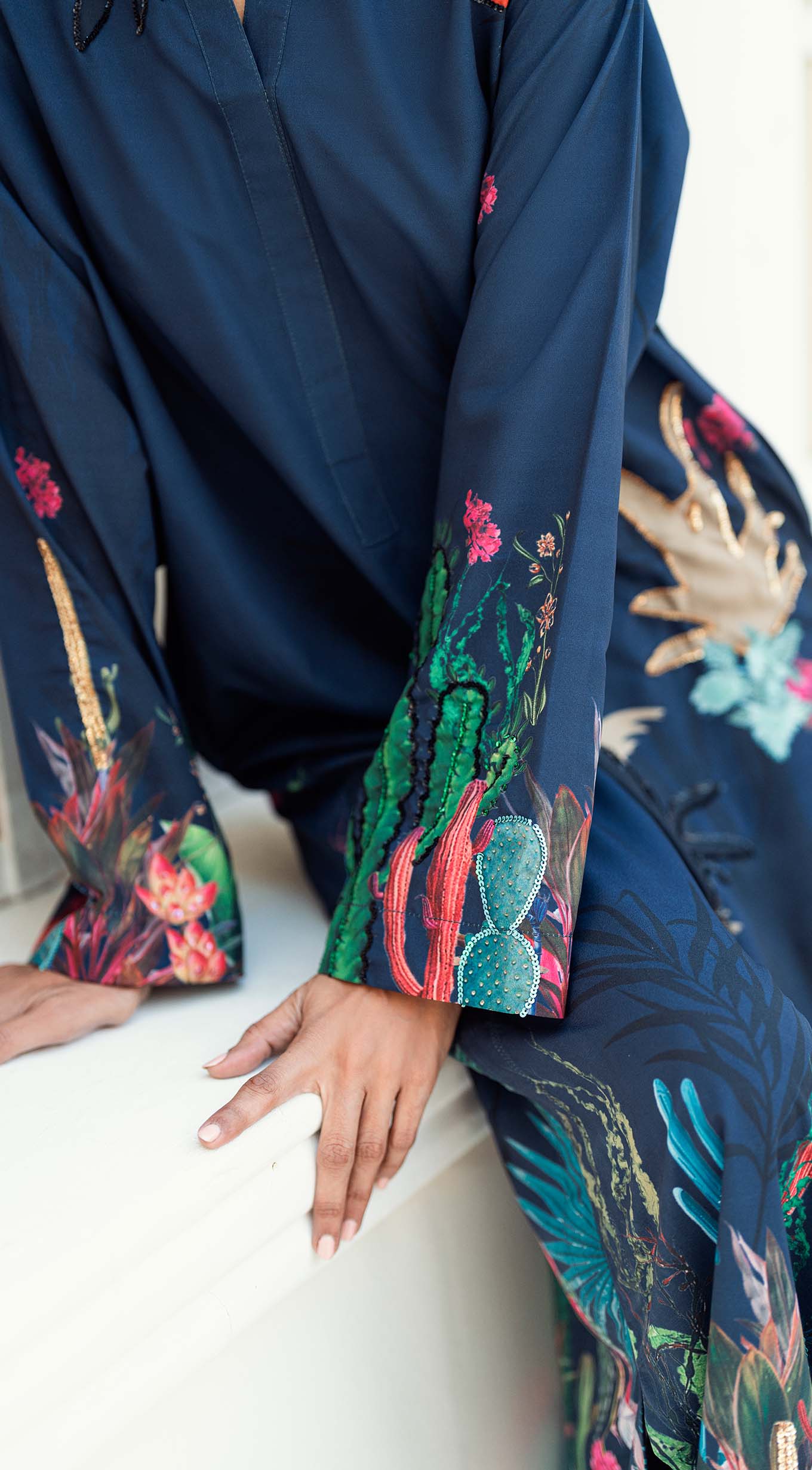 Sybil | Printed Crepe Silk Kaftan | Sabeen Abbas