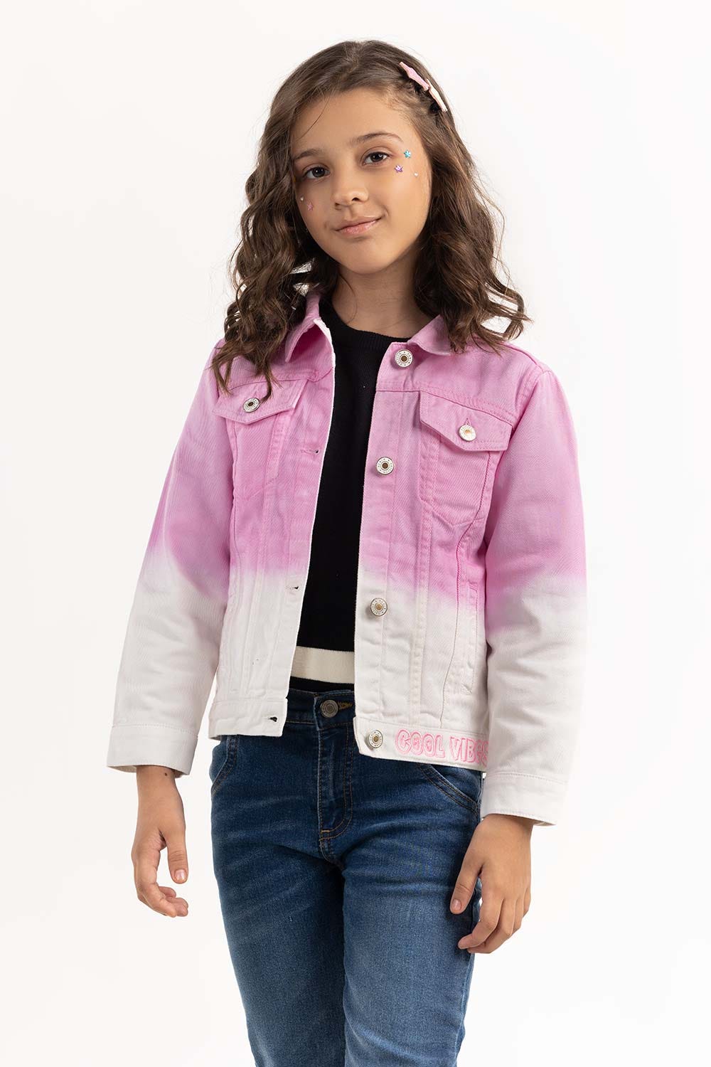 Junior Girl Pink Non Denim Jacket