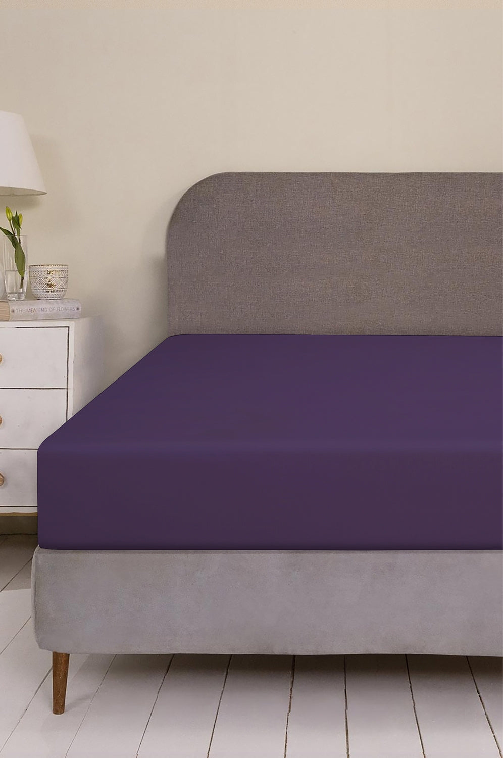 Plum Purple Dyed Fitted Sheet