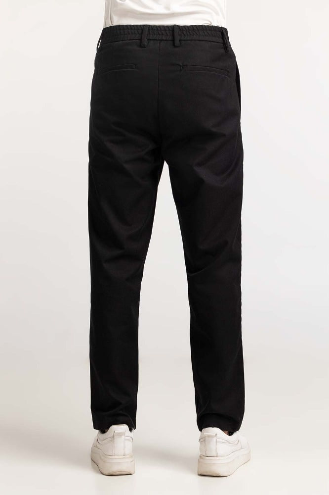 Plush Black Basic Khaki Pant