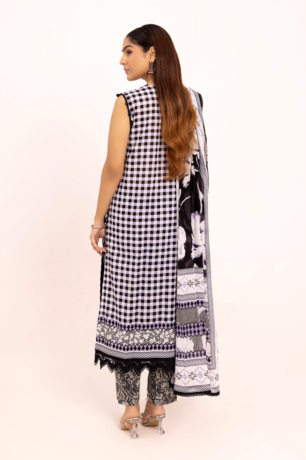 3 Piece Unstitched Embroidered Printed Lawn Suit