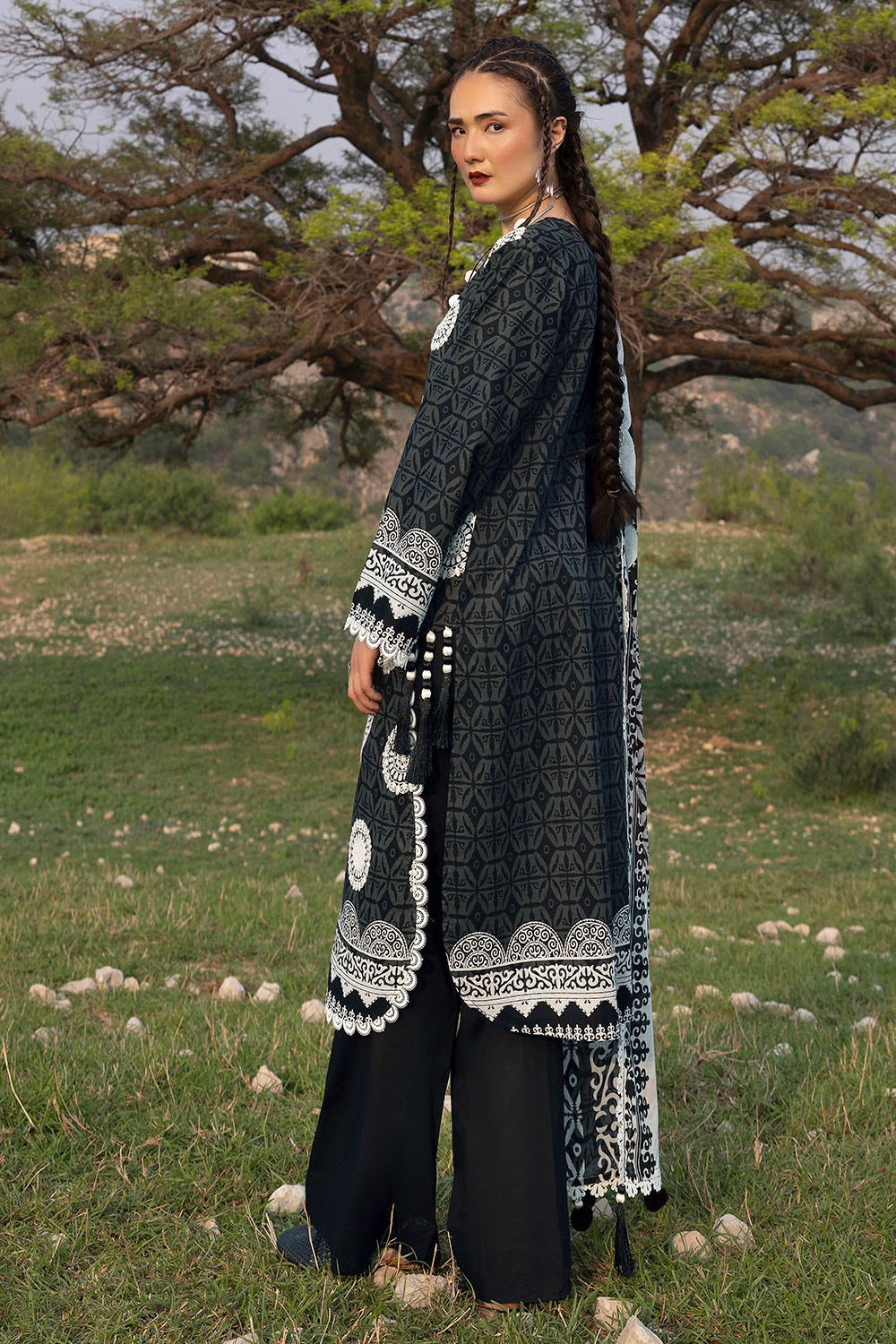 3 Piece Unstitched Printed Lawn Suit with Embroidered Lawn Dupatta