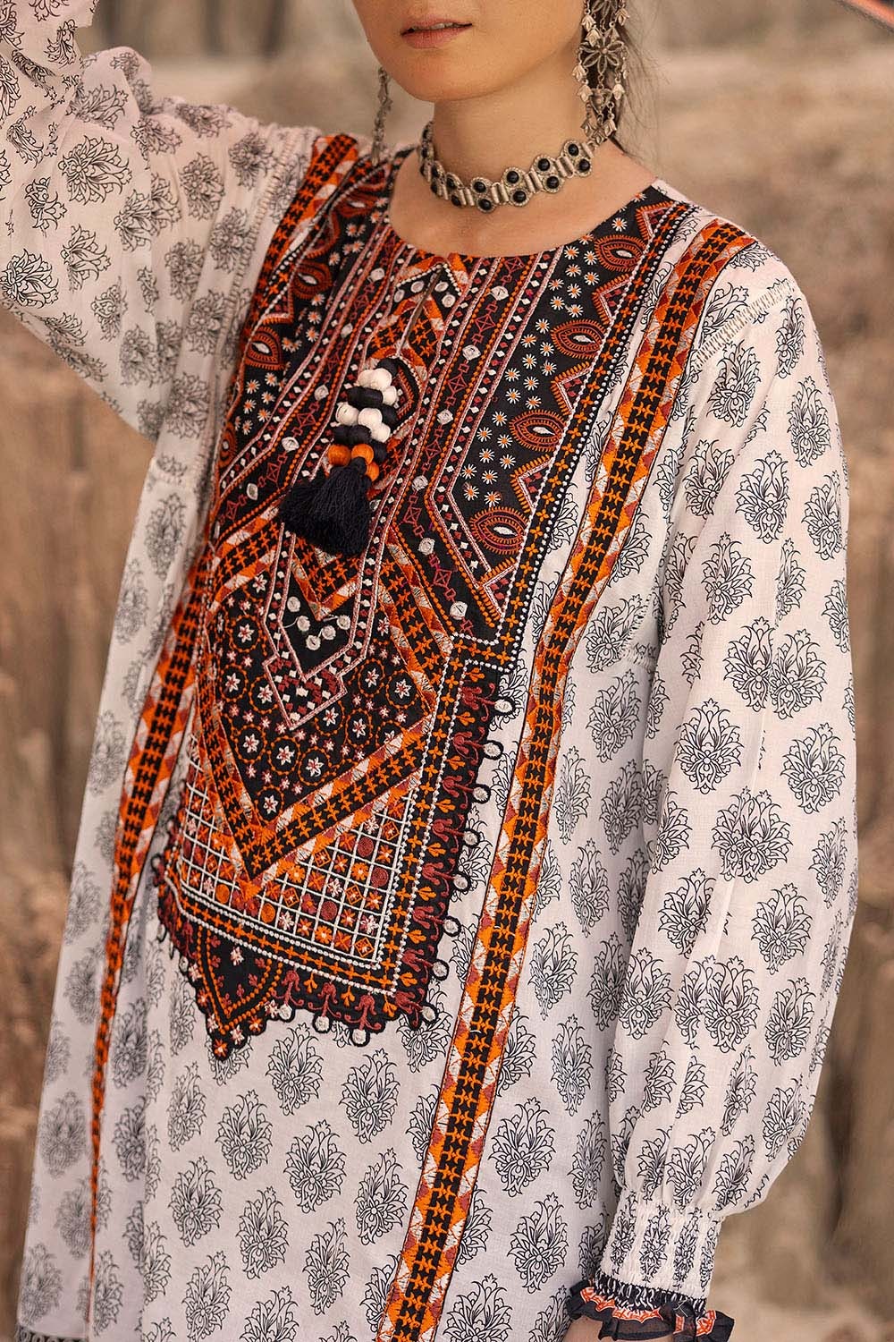 3 Piece Unstitched Printed Embroidered Lawn Suit