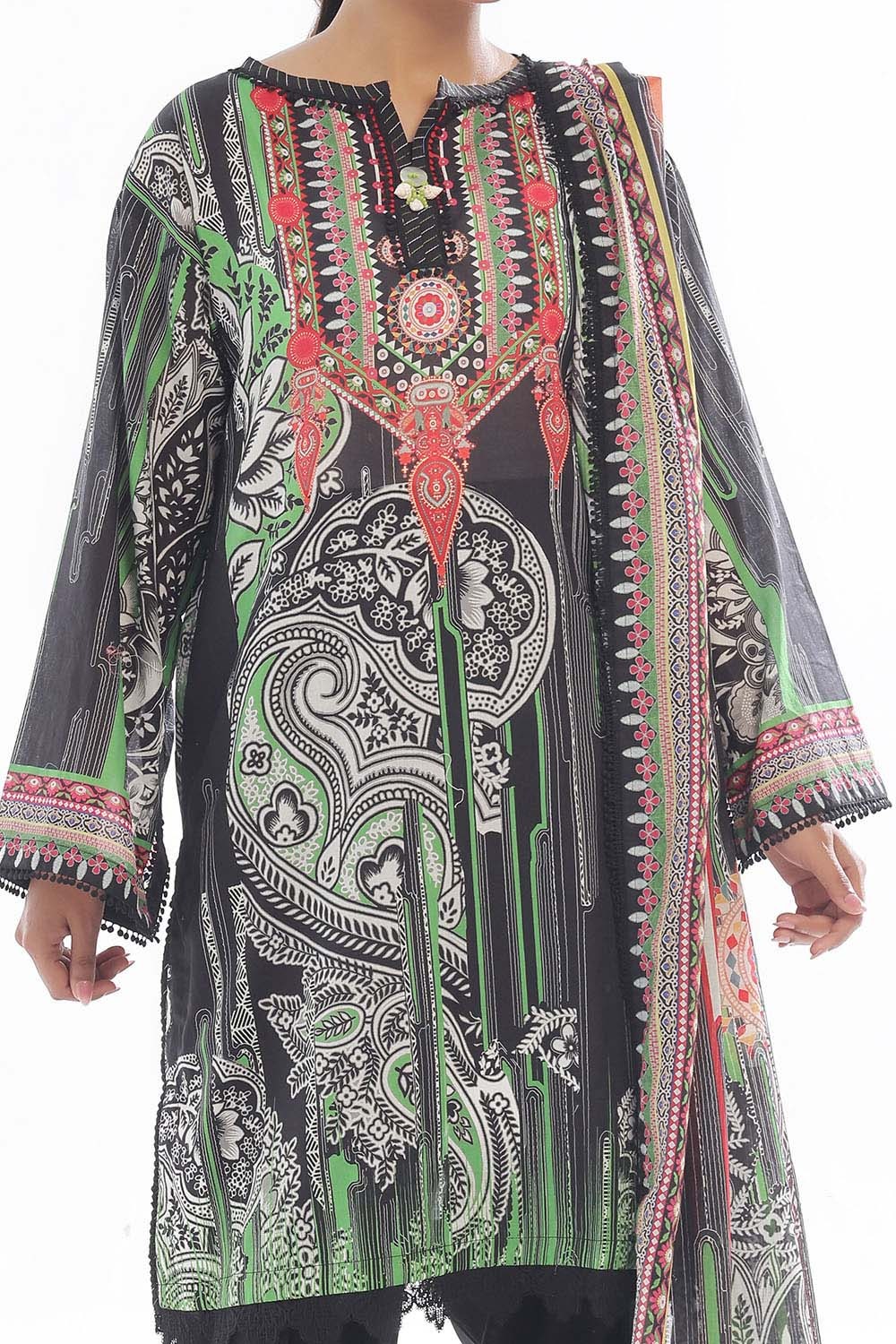 3 Piece Unstitched Printed Lawn Suit
