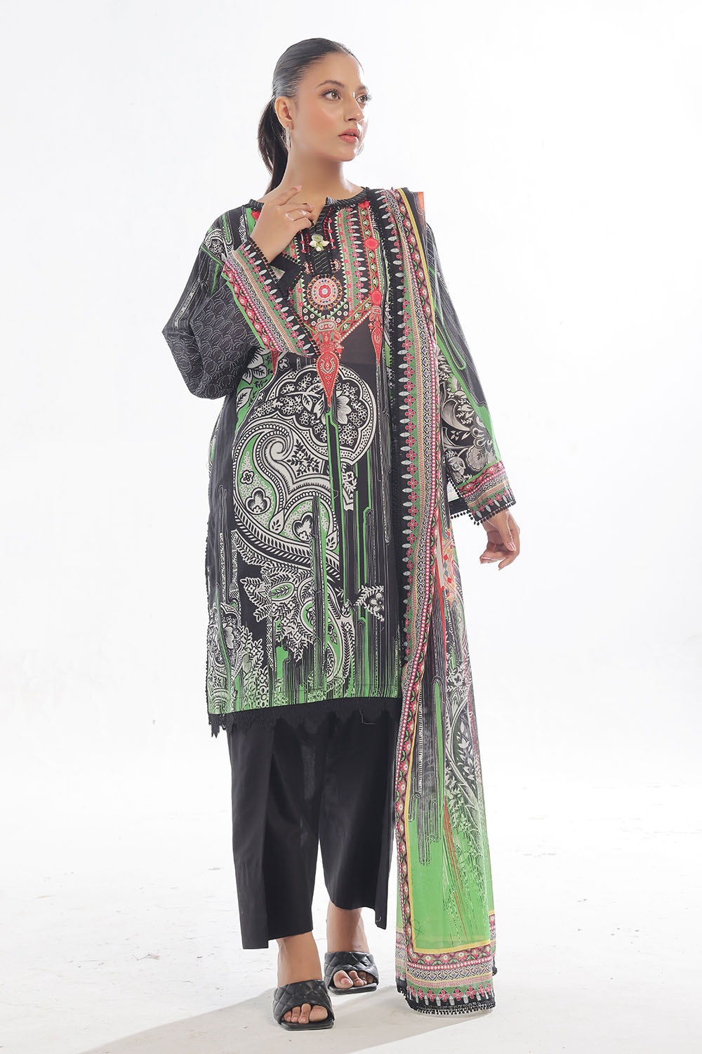 3 Piece Unstitched Printed Lawn Suit