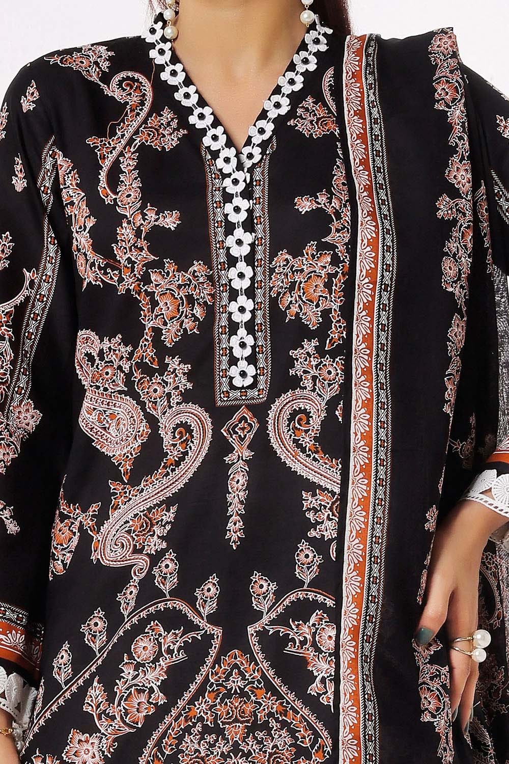 3 Piece Unstitched Printed Lawn Suit