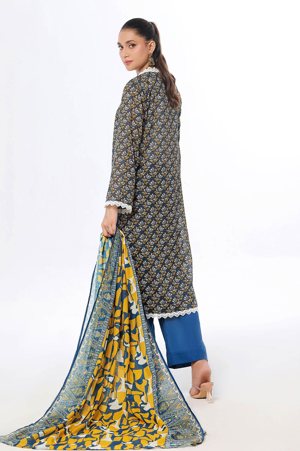 3 Piece Unstitched Printed Lawn Suit