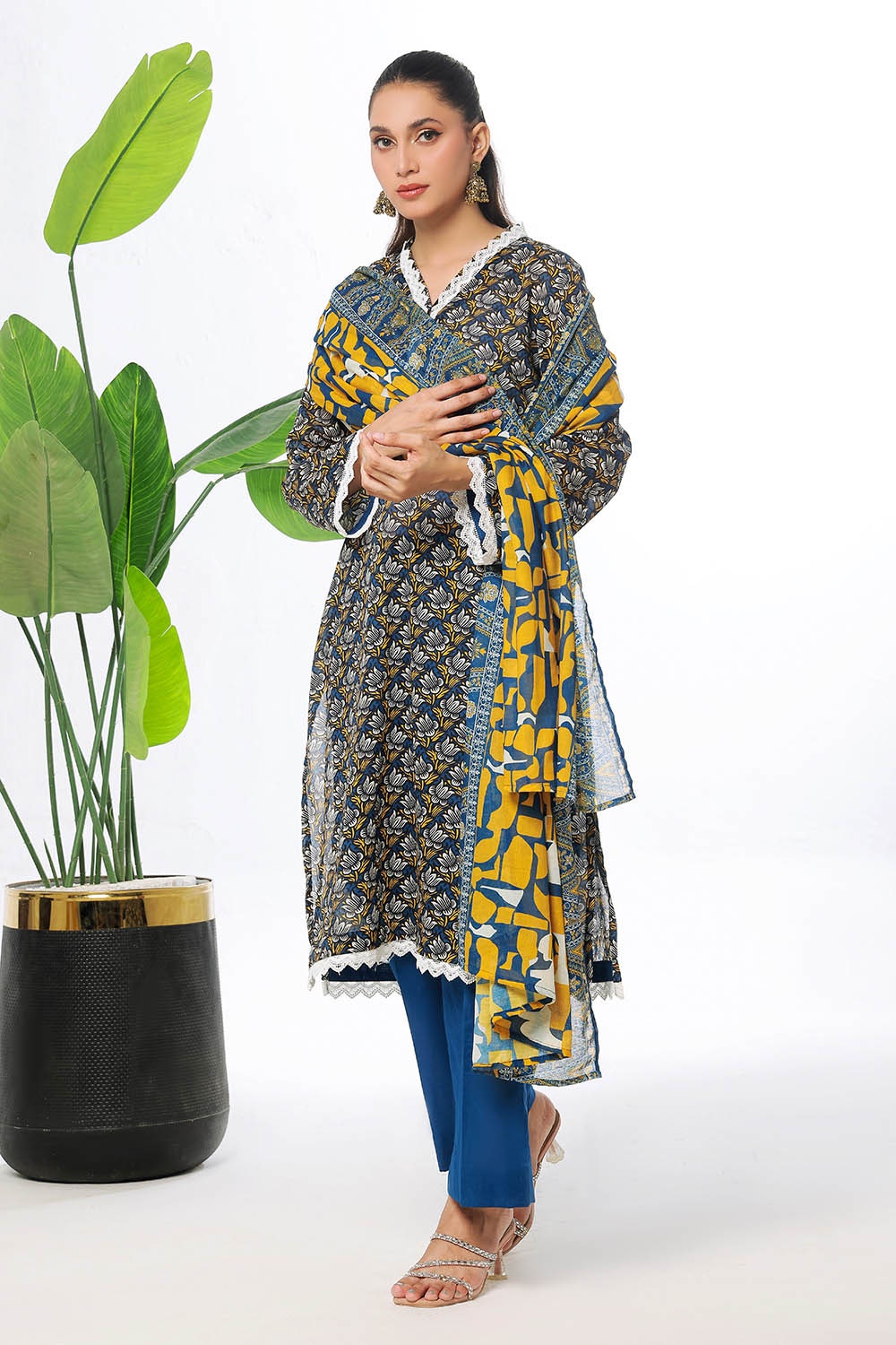 3 Piece Unstitched Printed Lawn Suit