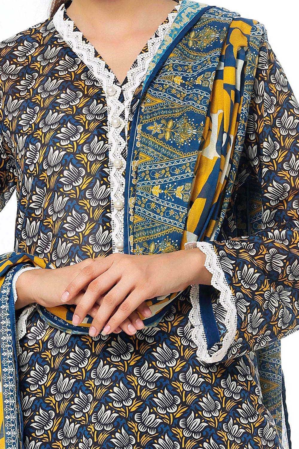 3 Piece Unstitched Printed Lawn Suit