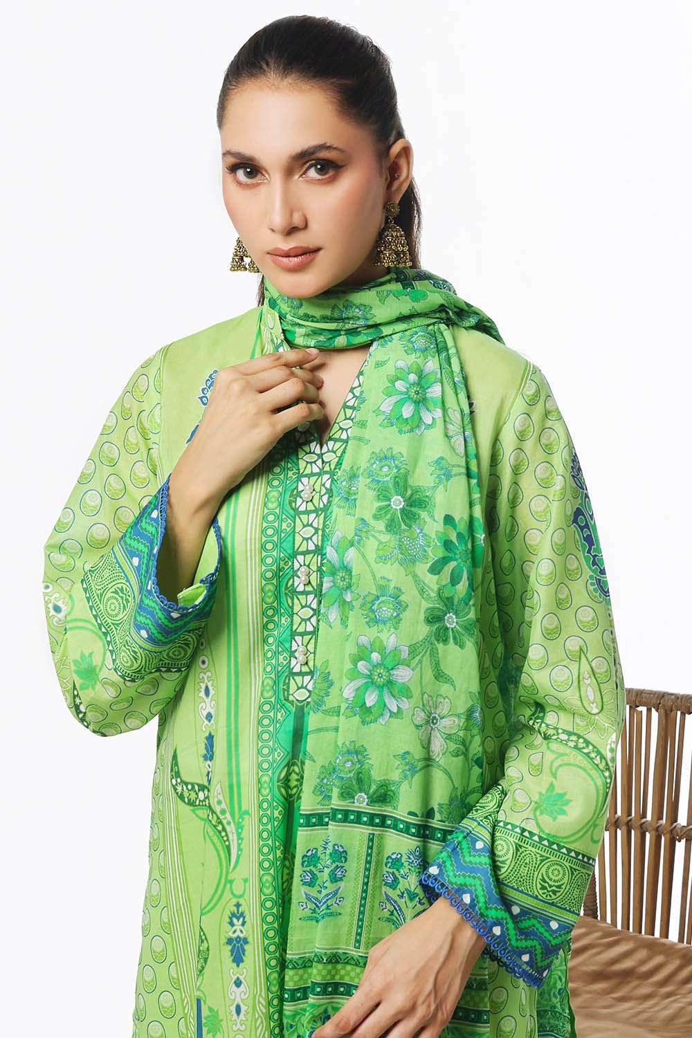 3 Piece Unstitched Printed Lawn Suit