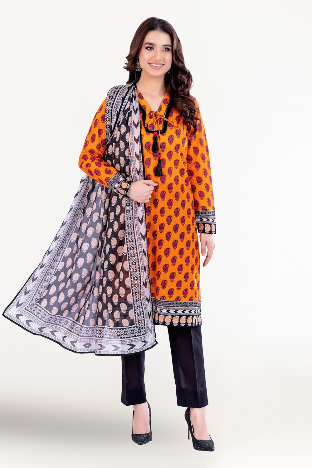 3 Piece Unstitched Printed Lawn Suit