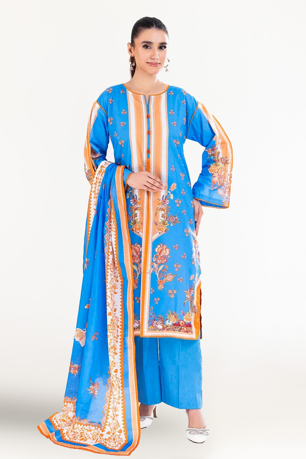 3 Piece Unstitched Printed Lawn Suit