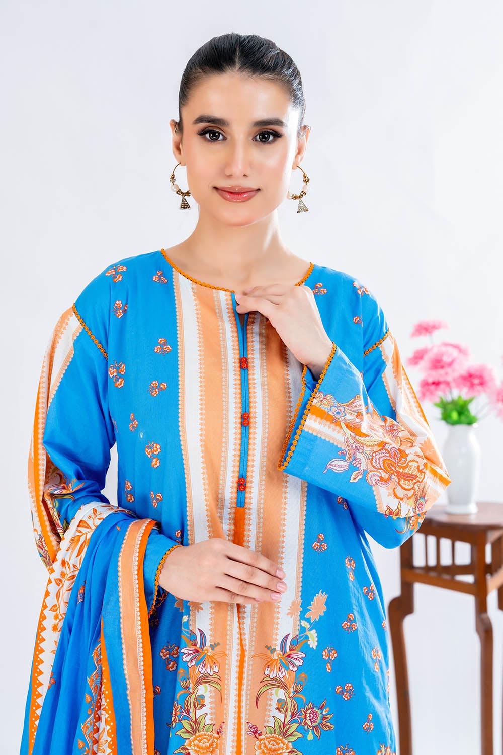 3 Piece Unstitched Printed Lawn Suit