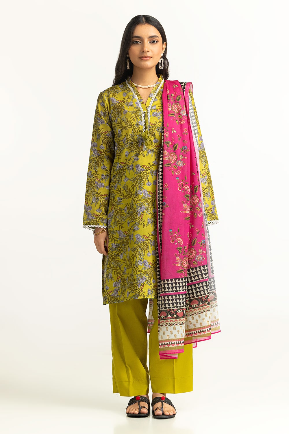 3 Piece Unstitched Printed Lawn Suit