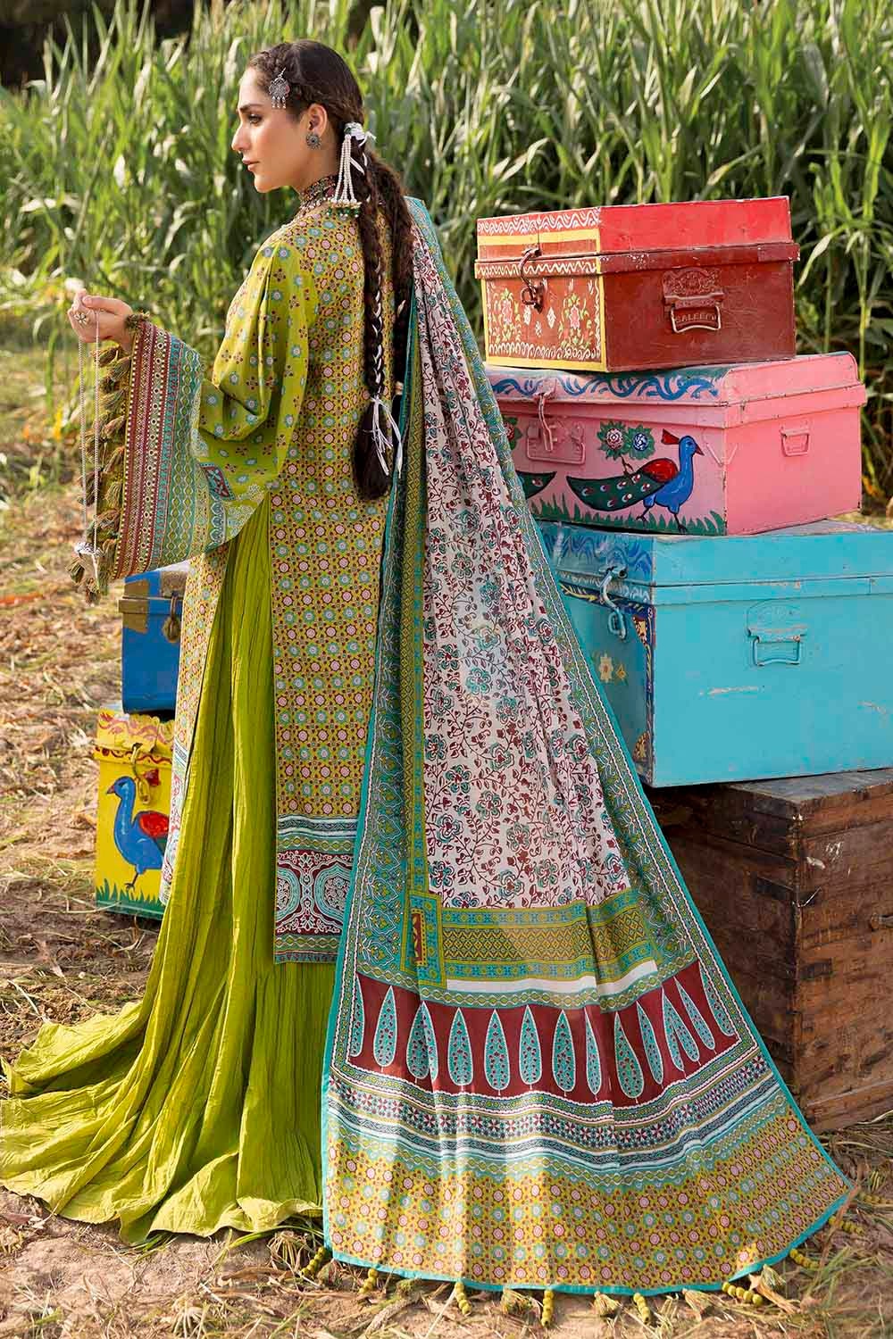 3 Piece Unstitched Embroidered Lawn Suit