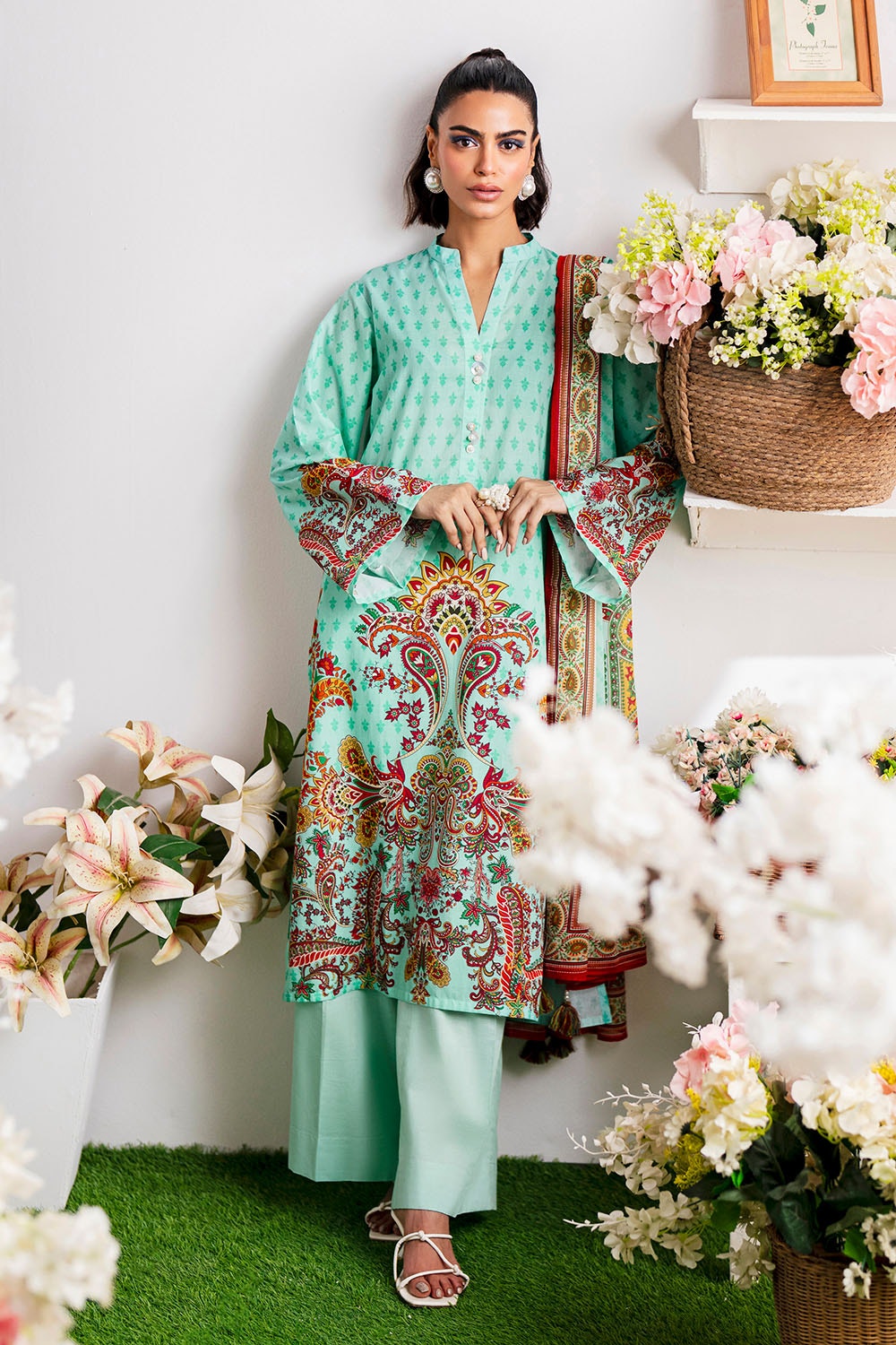 3 Piece Unstitched Printed Lawn Suit - W-FB-BH-25-430534