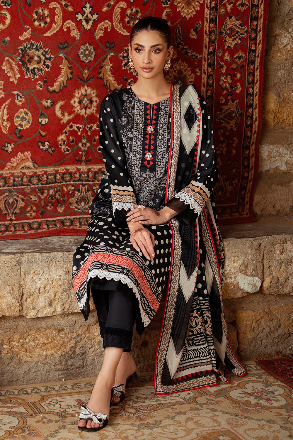3 Piece Unstitched Printed Lawn Suit