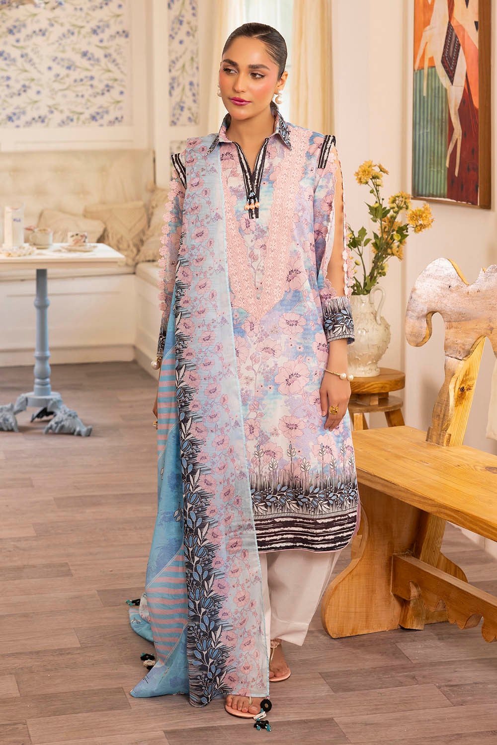3 Piece Unstitched Printed Lawn Suit