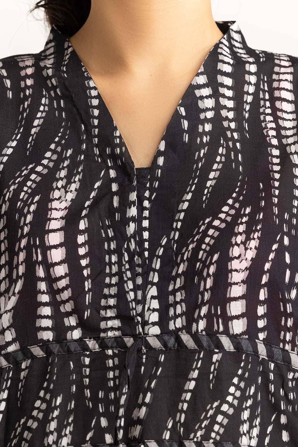 Printed V-Neck Dress