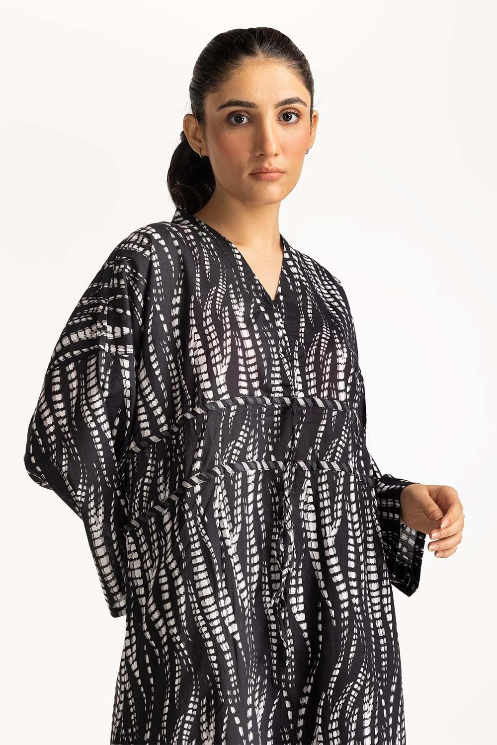 Printed V-Neck Dress