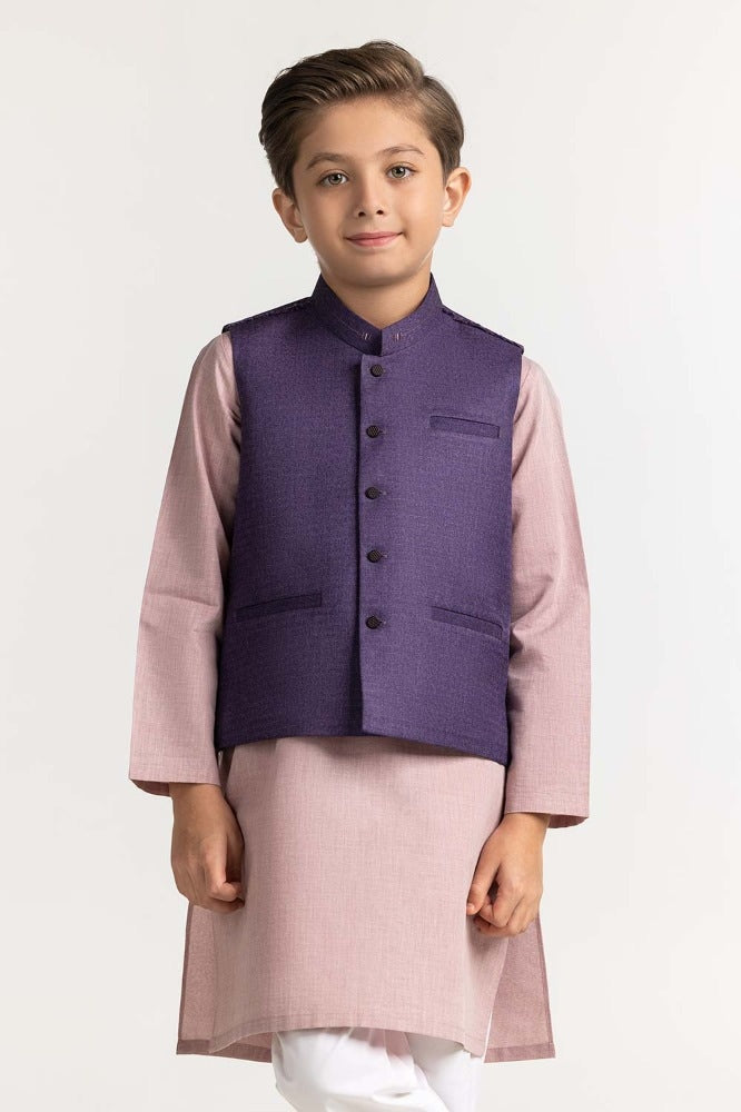 Purple Styling Waist Coat KWC-PD23-012