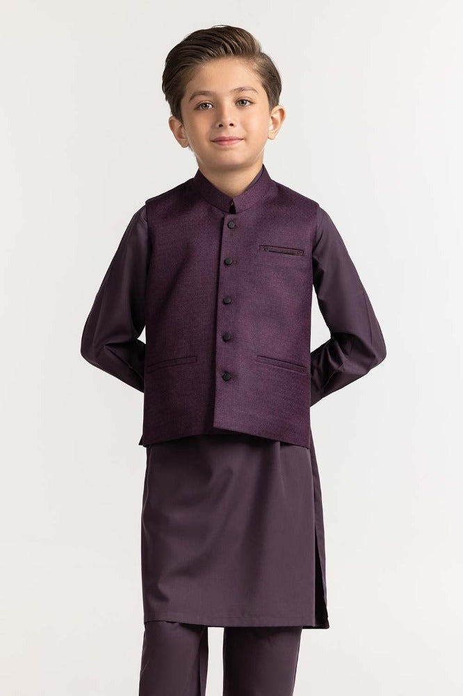 Purple Styling Waist Coat KWC-PD23-016