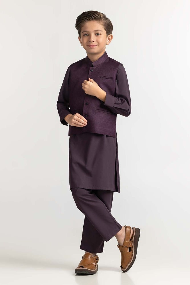 Purple Styling Waist Coat KWC-PD23-016