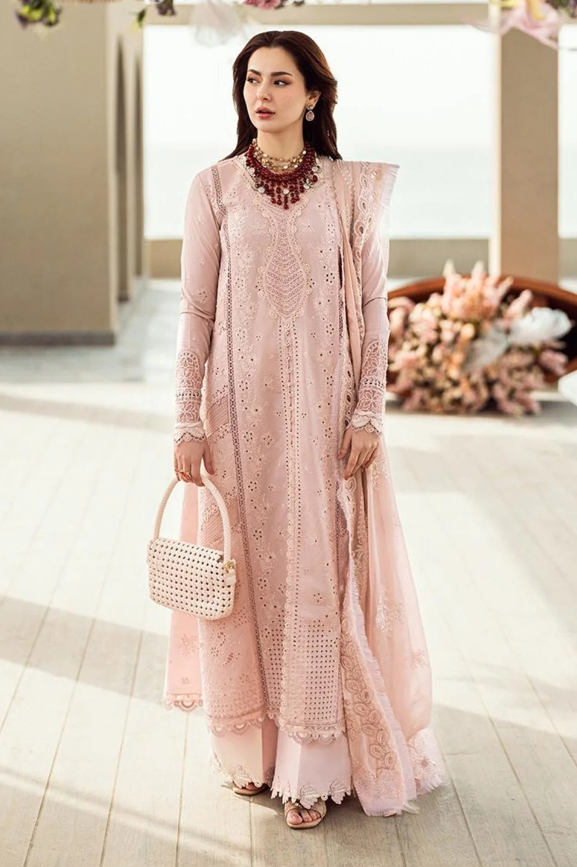 Qalamkar - Luxury Lawn Embroidered 3 Piece Unstitched - FK-10 Zoe