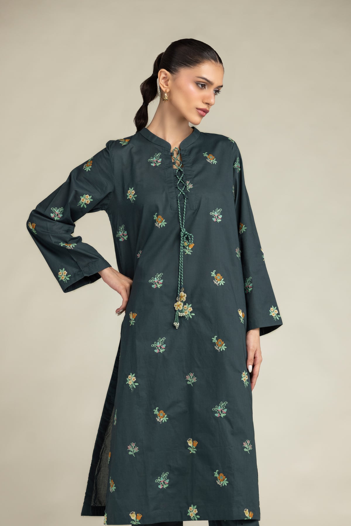 Green Cambric Kurta