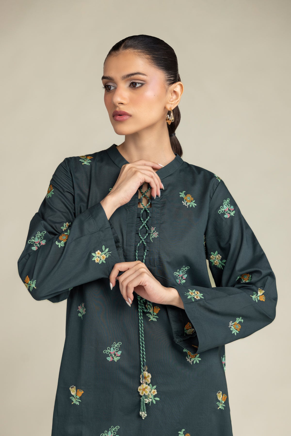 Green Cambric Kurta