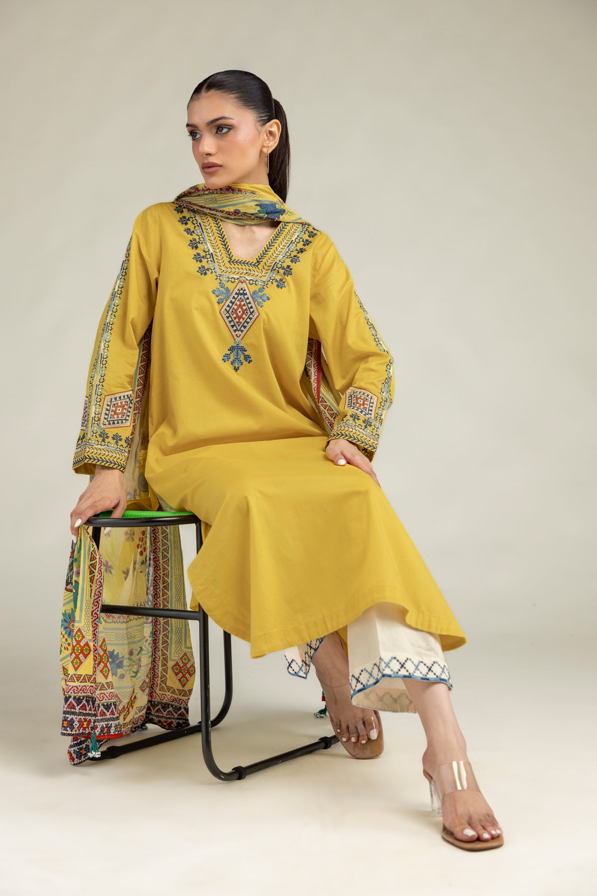 Yellow Longline Kurta