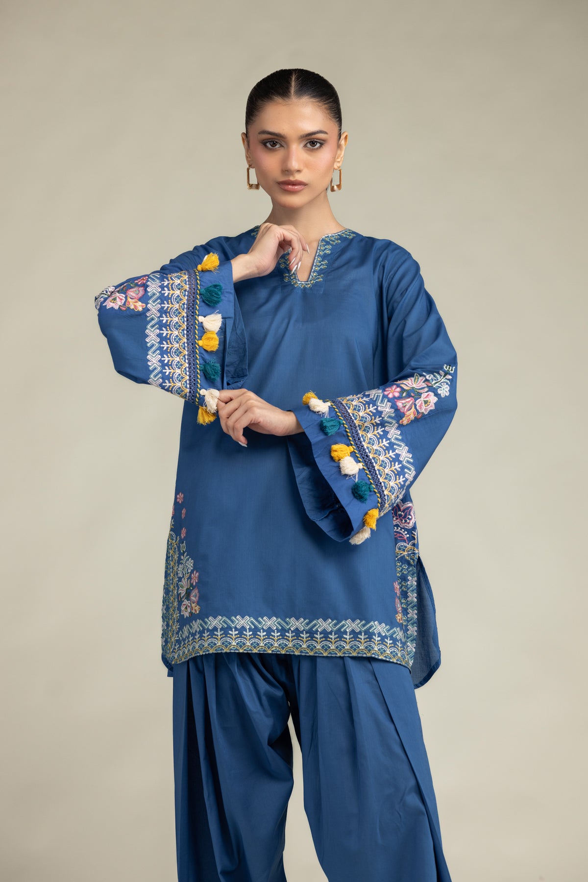 Floral Blue Kurta